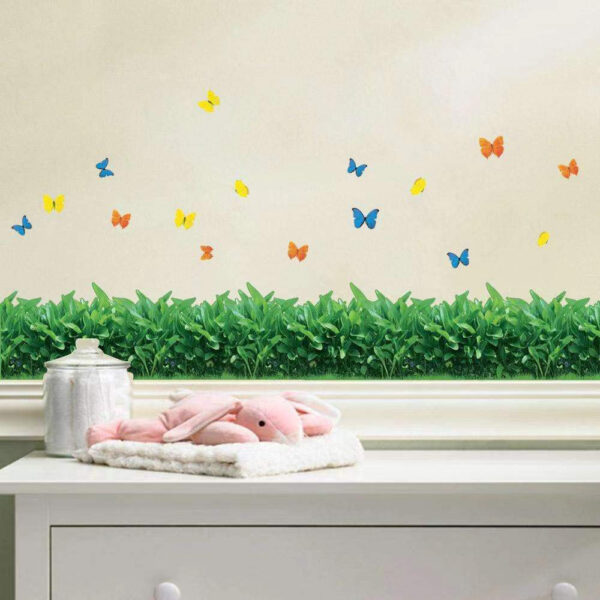 2 Set (4 pieces) Green Grass Butterfly Home Decor Wall Stickers - Image 3