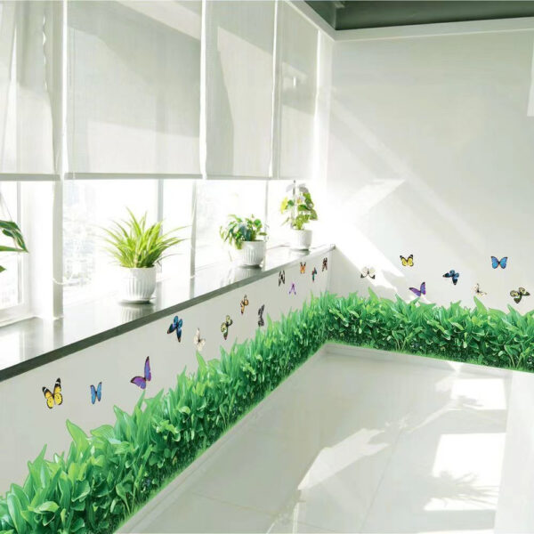 2 Set (4 pieces) Green Grass Butterfly Home Decor Wall Stickers