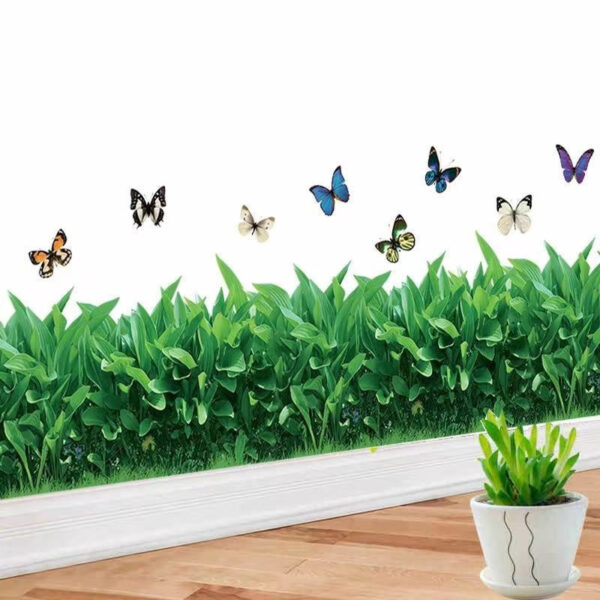 2 Set (4 pieces) Green Grass Butterfly Home Decor Wall Stickers - Image 2